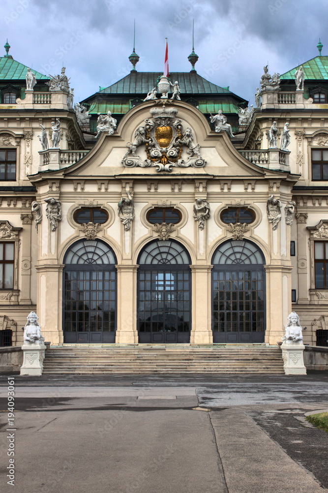 Facade of of Belvedere Palace in Vienna, Austria