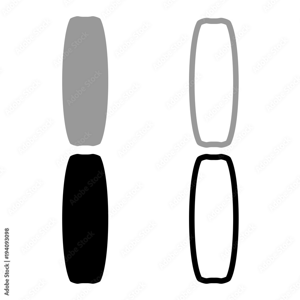 Board for kiteboard sport icon set grey black color Illustration Board for kiteboard sport icon set grey black color Illustration