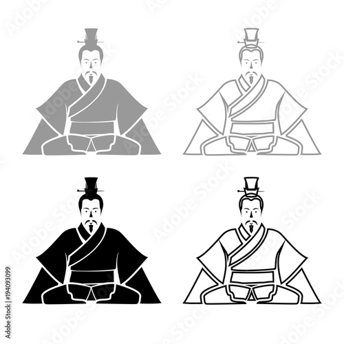 Emperor of China iconset grey black color Illustration