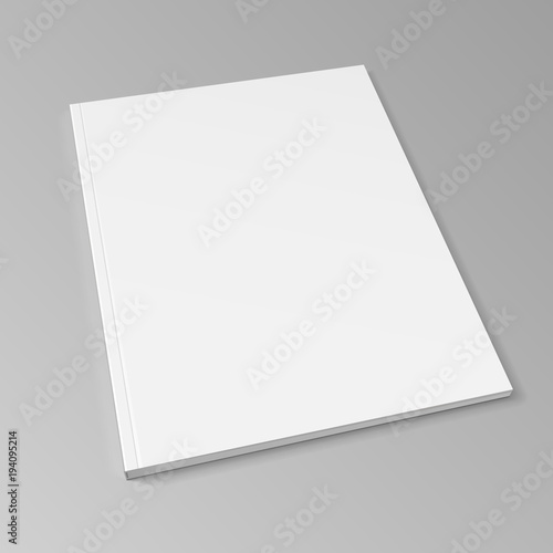 Blank Cover Of Magazine, Book, Booklet, Brochure. Illustration On Gray Background. Mock Up Template Ready For Your Design. Vector EPS10
