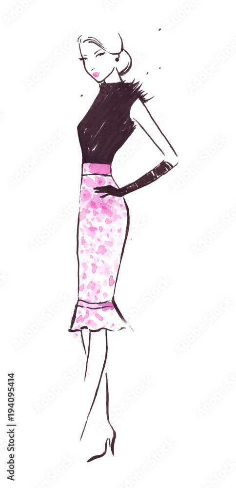 Watercolor fashion illustration, hand painted Watercolor fashion illustration, hand painted