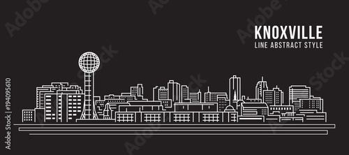 Cityscape Building Line art Vector Illustration design - Knoxville city