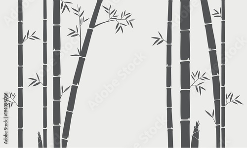 Bamboo tree silhouette background 