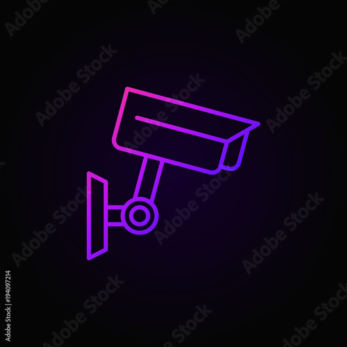 Closed-circuit television camera colored vector icon