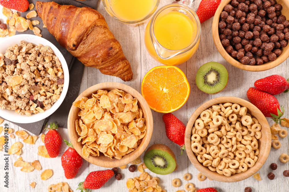 cereal breakfast and fruits cereal breakfast and fruits