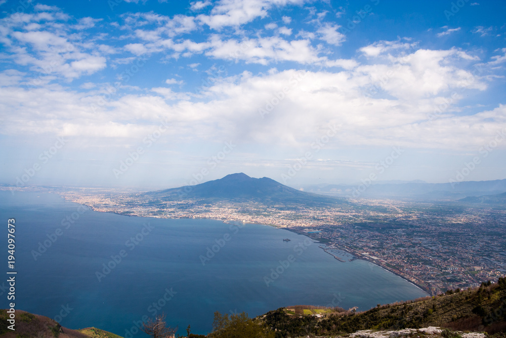 Vesuvius and Naples seen from the Lattari Mountains