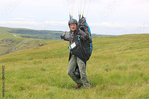 Paraglider launching