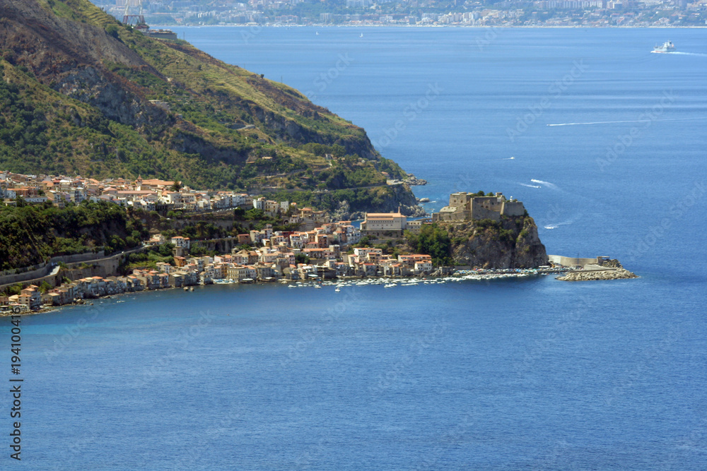 Panorama of Scilla with Ruffo Castle