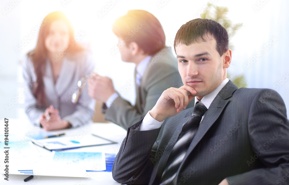 successful businessman in the workplace