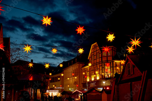 Christmas in Germany. Town Hall Square with Christmas Fair