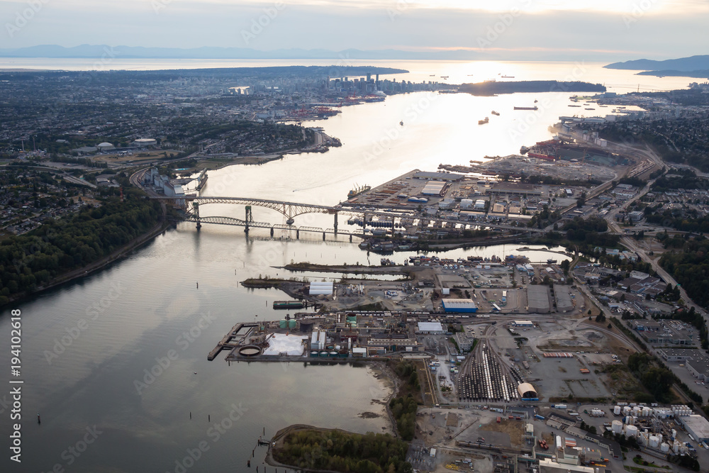 Industrial site in North Vancouver, BC, Canada.