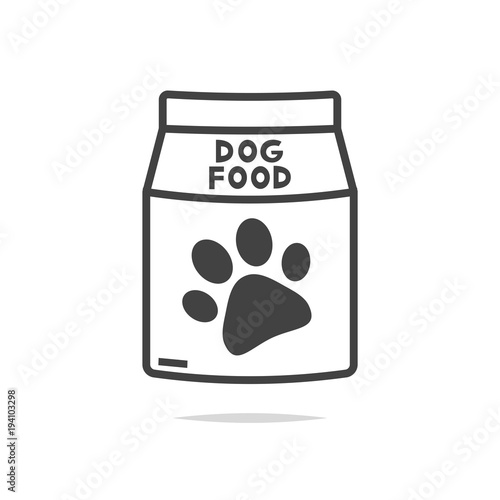 Dog food package line icon vector