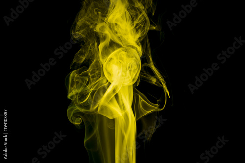 Wallpaper Mural Yellow smoke on black background Torontodigital.ca