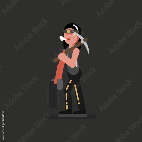 Miner girl hard working