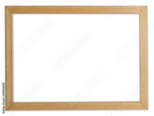 wood frame photo on isolated white background with clipping path.