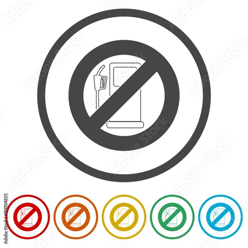 No Gas Sign, No fuel warning sign, 6 Colors Included