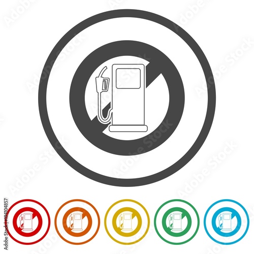 No Gas Sign, No fuel warning sign, 6 Colors Included
