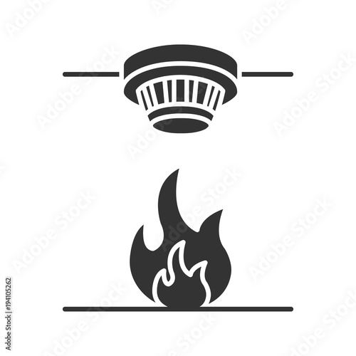Smoke detector glyph icon