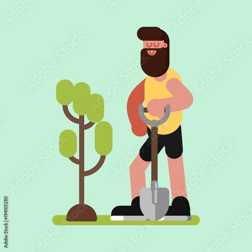 Voluntire planting the tree photo