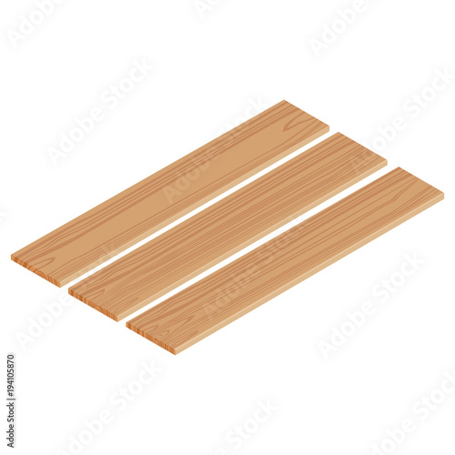 Isometric wooden planks