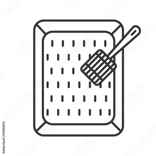 Cat's litter box linear with scoop icon