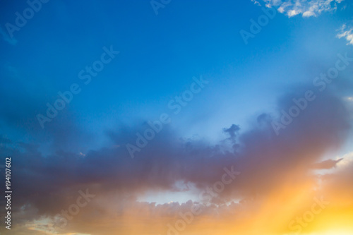 Beautiful clouds in the sky at sunset