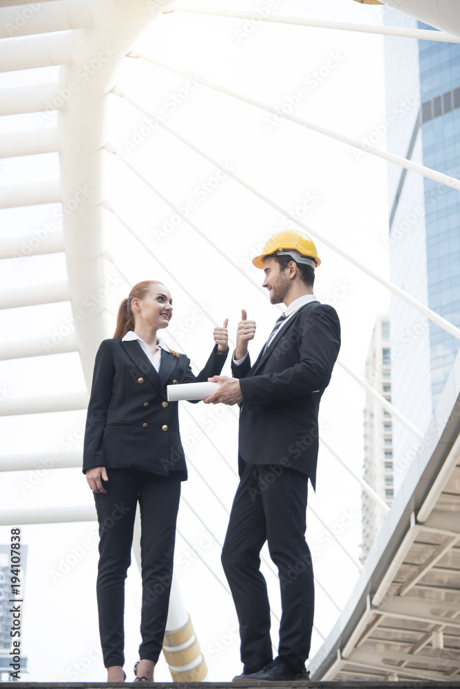 business engineer showing thumbs up. concept good job and success for work. business engineer showing thumbs up. concept good job and success for work.