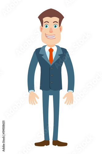 Full length portrait of Cartoon Businessman Character