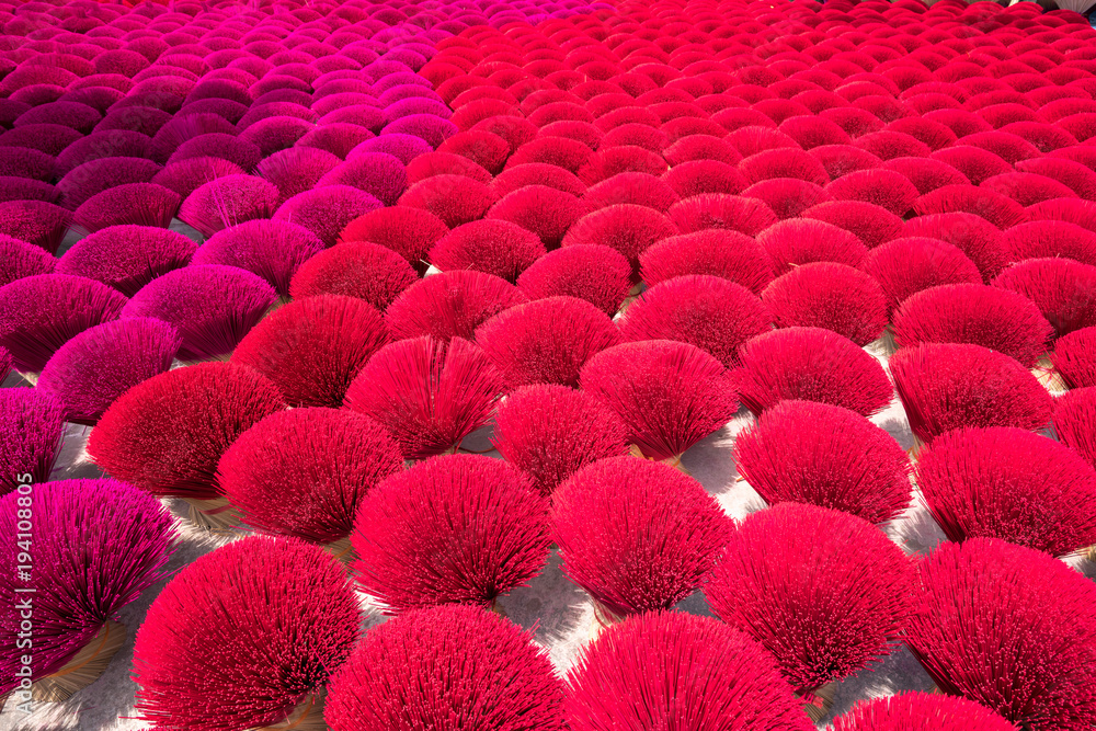 Obraz premium Incense sticks drying outdoor in north of Vietnam
