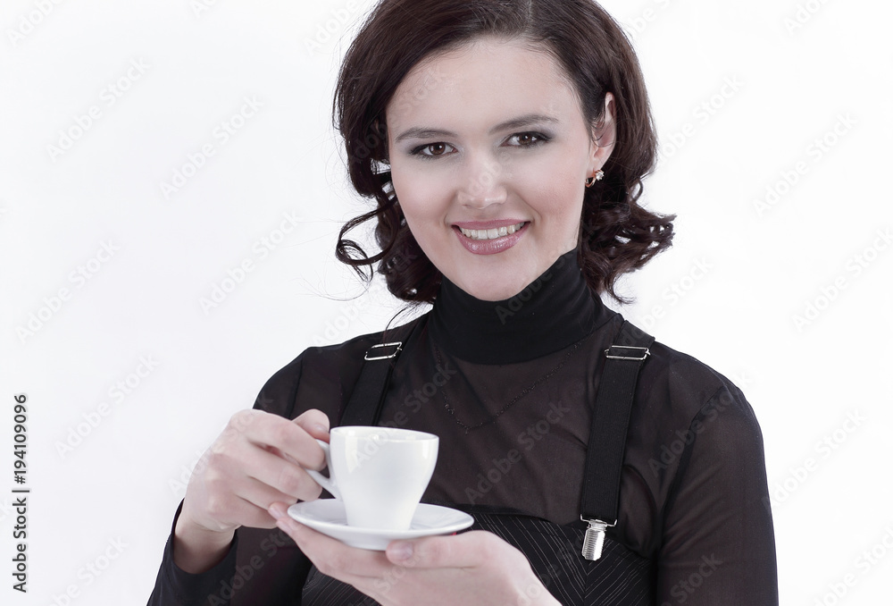 closeup.young business woman with Cup of coffee. closeup.young business woman with Cup of coffee.