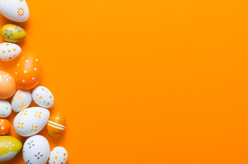 Happy easter decoration background, colorful eggs