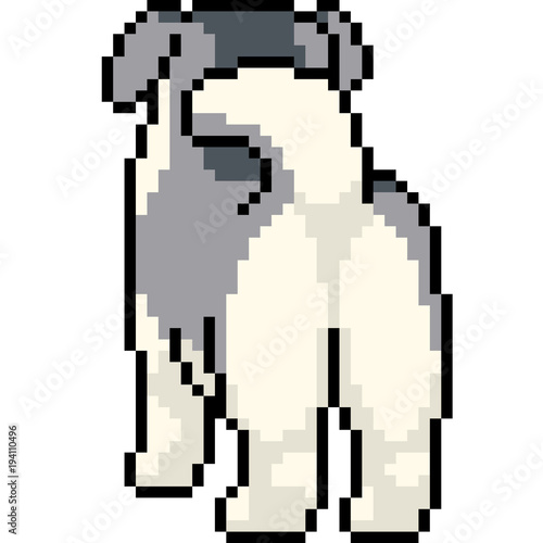 vector pixel art pup back