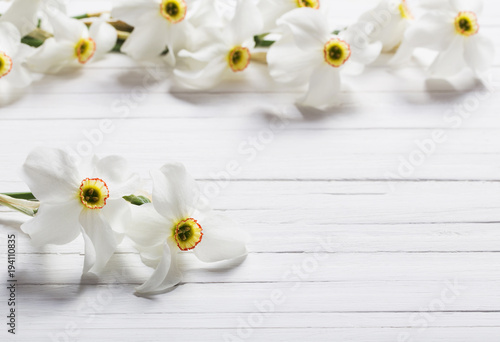 Fototapeta Naklejka Na Ścianę i Meble -  narcissus on wooden background
