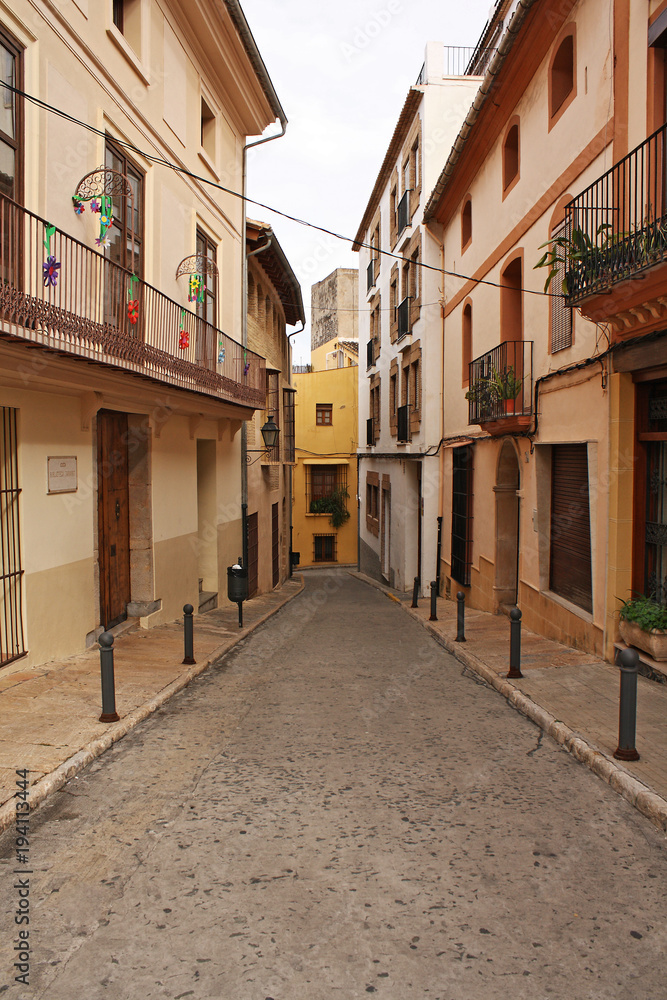  Typical white village street in Spain