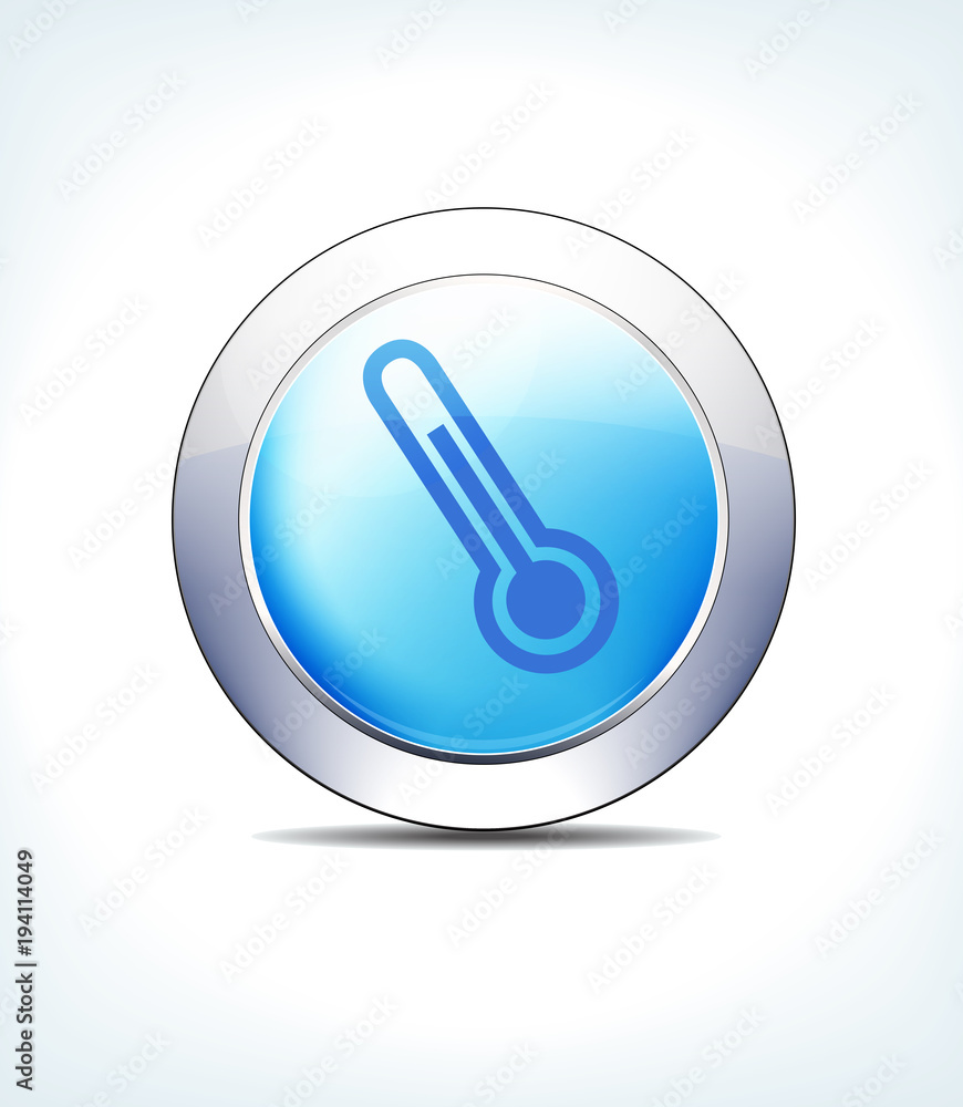Blue Icon Button Thermometer Temperature Symbol Healthcare & Pharma Blue Icon Button Thermometer Temperature Symbol Healthcare & Pharma