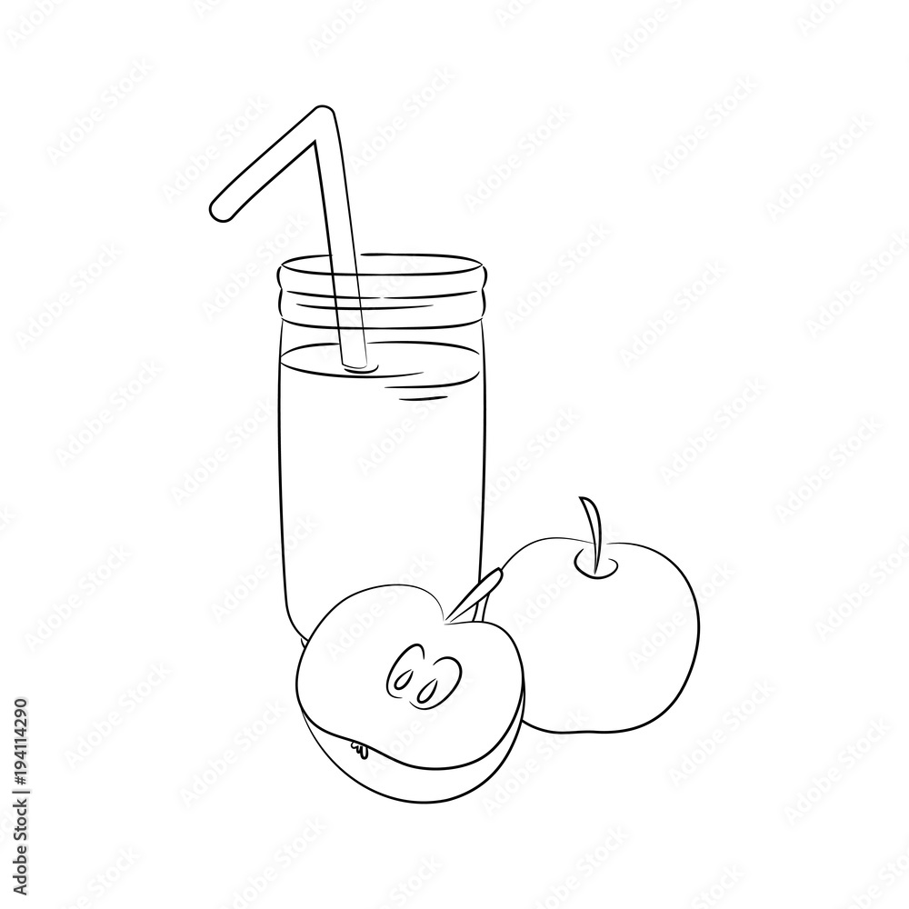 Apple Juice Coloring Page