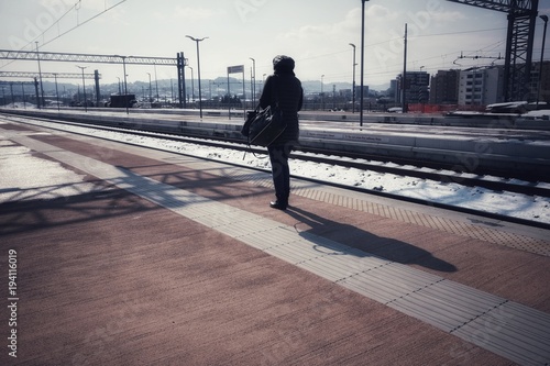 girl waiting at the station
