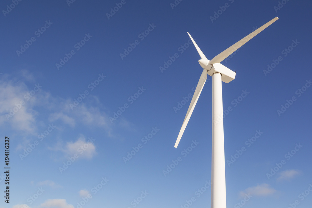 Wind turbines generating electricity with blue sky - energy conservation concept Wind turbines generating electricity with blue sky - energy conservation concept