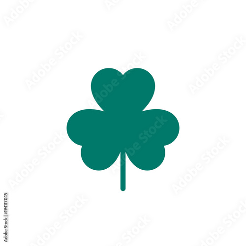 Green Shamrock icon in trendy flat style isolated on white background. Three leaf clover symbol for your web design, logo, app, UI. St. Patricks day sign. Vector illustration, EPS10.
