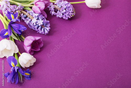 Fototapeta Naklejka Na Ścianę i Meble -  beautiful flowers on paper background