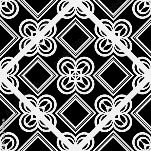 Abstract geometric seamless black and white pattern. Template for design. Vector illustration