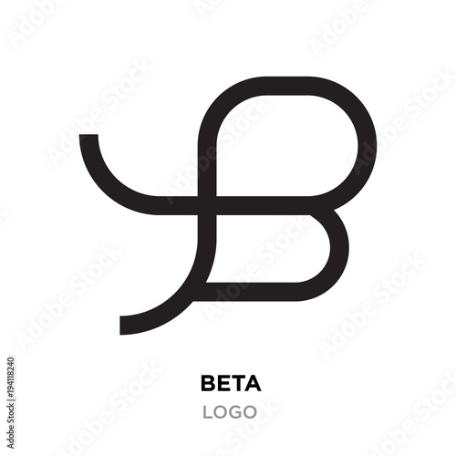 beta logo, flat vector sign B in modern style