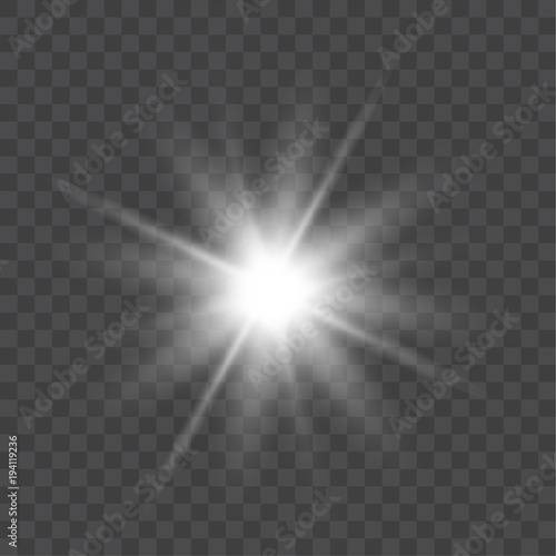 Vector bright light effect isolated on transparent background