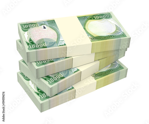 Valokuva Iraqi dinars bills isolated on white with clipping path
