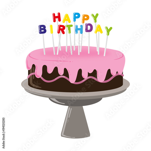 Geburtstagskuchen rosa - Happy Birthhday