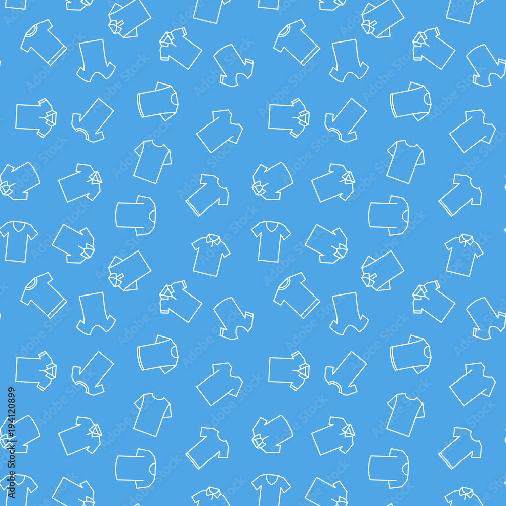 Blue t-shirt vector seamless pattern Blue t-shirt vector seamless pattern