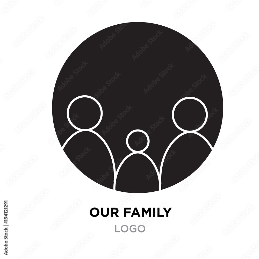 our family logo, happy family vector design at home template our family logo, happy family vector design at home template