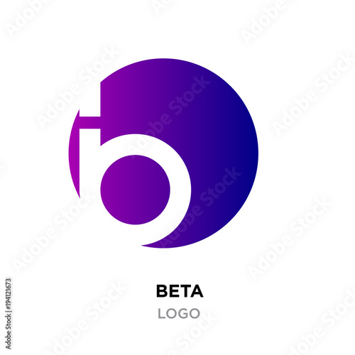 beta logo,abstract purple gradient flat vector sign B in modern style