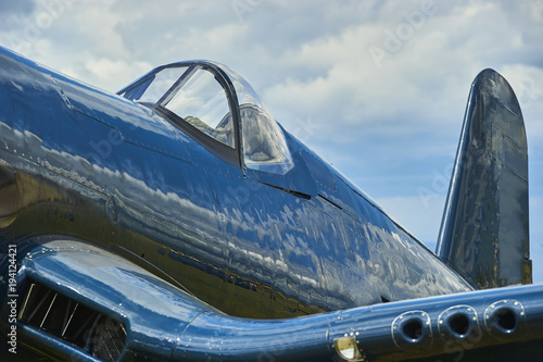 Fotografie Close up view of cockpit World War 2 fighter plane
