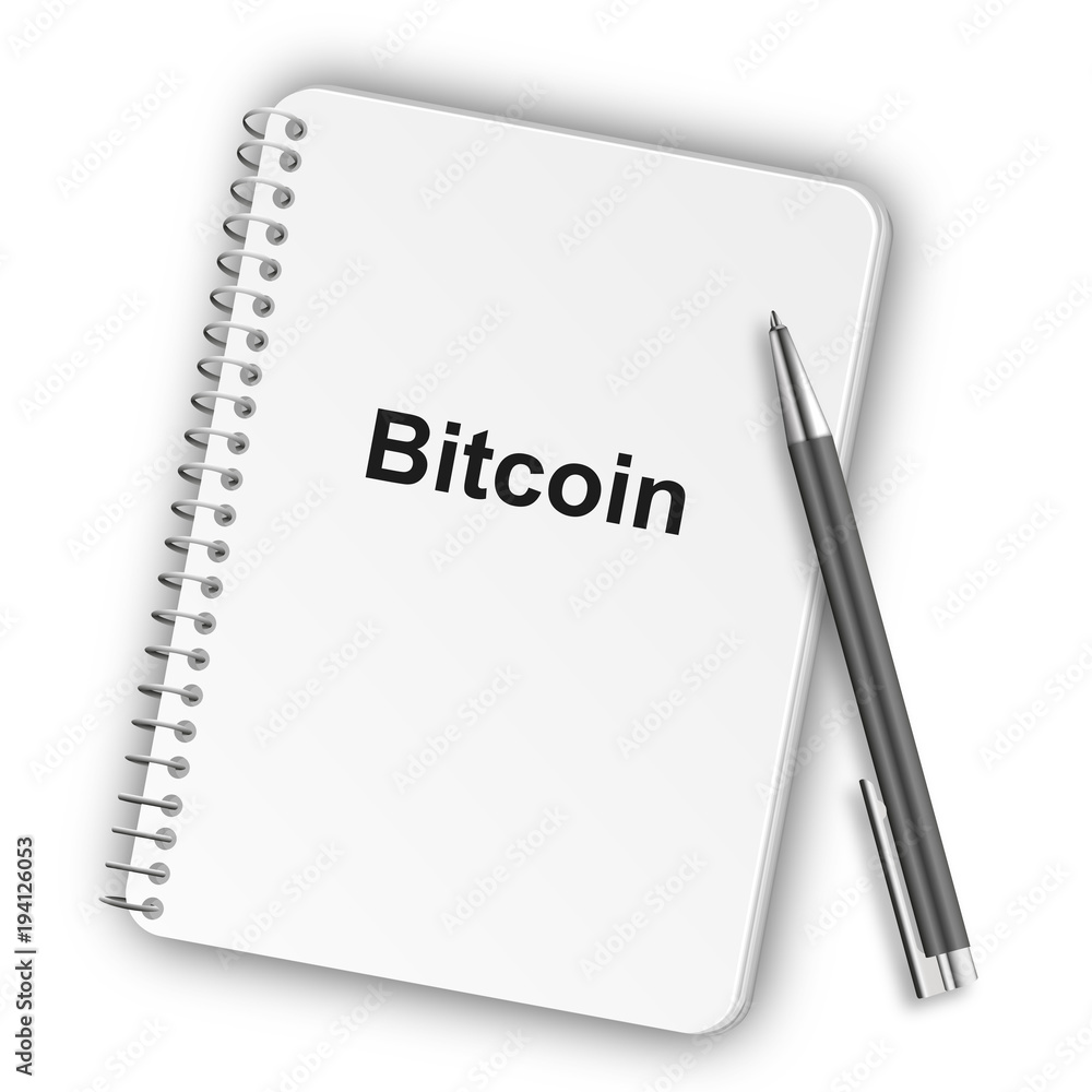 Notizblock Hochformat 05 - Bitcoin Schrift Notizblock Hochformat 05 - Bitcoin Schrift